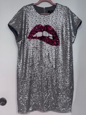 Aidan Mattox silver Sequin Party Dress